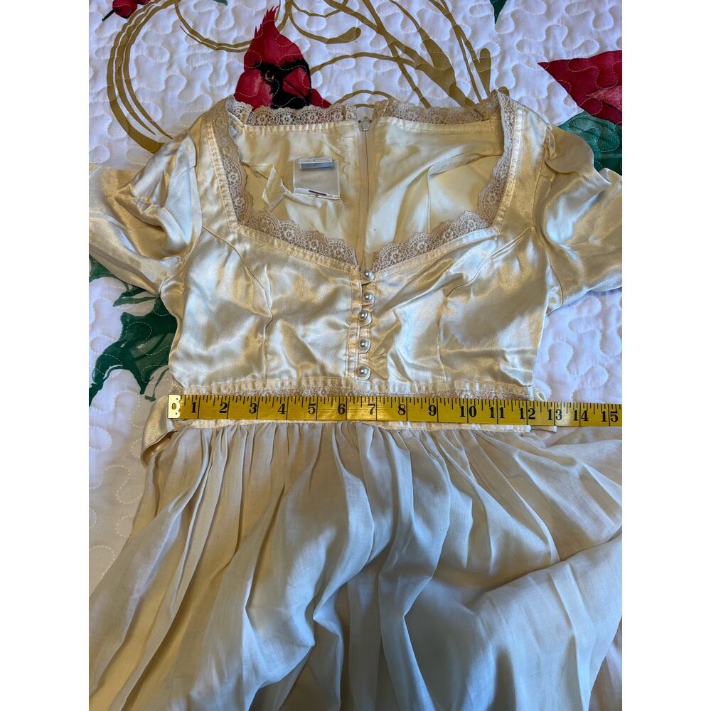 70s Gunne Sax Off White Romantic Victorian Prairie Wedding Dress Sleeves Size 5 - Picture 4 of 16